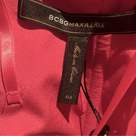 NWT BCBGMaxAzria Size 4 Strapless Cocktail Dress Mini Bow Sheath Neon Pink y2k - Picture 6 of 11